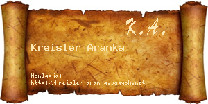 Kreisler Aranka névjegykártya